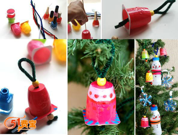 用饮料瓶做各种特别的圣诞树挂饰
